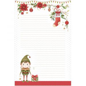 Papel Carta Litoarte Natal Feliz Duende Pacote com 5 unidades