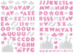 Adesivo Alfabeto EVA Puro Glitter Toke e Crie - TEC Disney Princesas Rosa