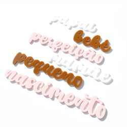 Kit Acrílico Adesivado Títulos Coloridos em Português Carina Sartor Coleção Petit com 6 peças