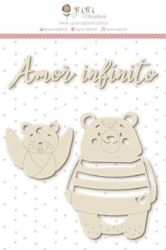 Chipboard Juju Scrapbook - Abraço de Urso - Amor Infinito