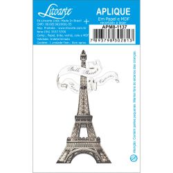Aplique em Papel e MDF Litoarte Torre Eiffel