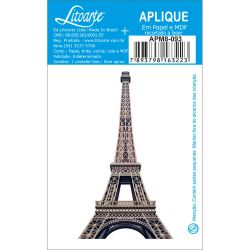 Aplique em Papel e MDF Litoarte Torre Eiffel Paris