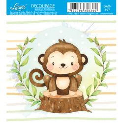 Decoupage Adesiva Litoarte 10 x 10 cm Coleção Meu Safari Macaco