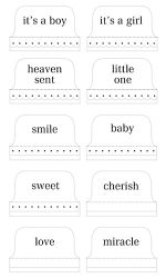 Clips Metal Index Tabs Words White Baby