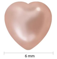 Meia Pérola Make+ 6 mm Coração Rosê Perolado