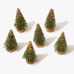 Mini Árvore de Natal Crate Paper Verde com Glitter Dourado