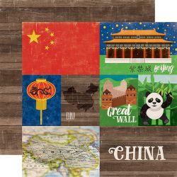 Papel para Scrapbook Echo Park Around the World China