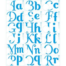 Stencil Litoarte Alfabeto e Números com 4 acetatos 42 x 32 cm