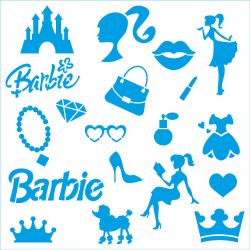 Stencil Litoarte Coleção Aventura Fashion Barbie 20 x 20 cm 