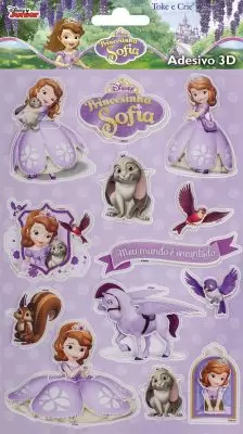 Adesivo 3D Disney Toke e Crie - TEC - Princesinha Sofia