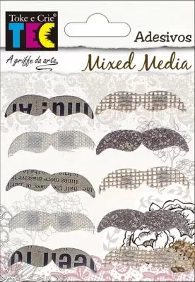Adesivo Mixed Media Toke e Crie Mustache