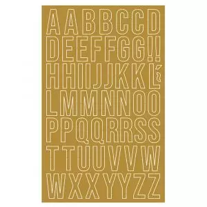 Alfabeto em Papel Laminado Dourado Litoarte 10 x 16 cm