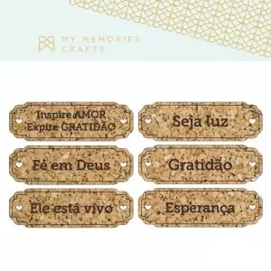 Kit de Cortiças Adesivadas My Memories Crafts My Blessing