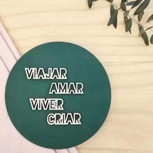 Aplique Madeirinha Estação do Scrap Plaquinhas em Português com 15 peças
