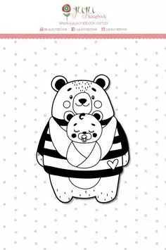 Carimbo em Silicone Juju Scrapbook Abraço de Urso by Estúdio 812 - Mãe Ursa