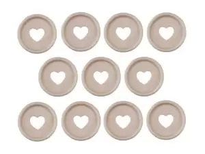 Discos para Caderno Inteligente Apex 24 mm com 11 peças Coração Branco