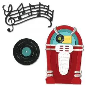 Kit Faca de Corte Sizzix Juke Box & Music