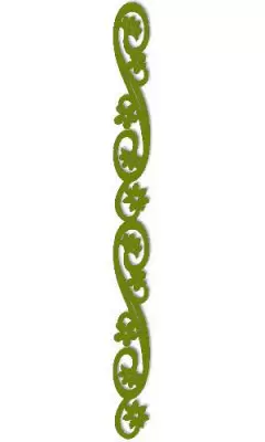 Borda Adesiva em Feltro Queen & Co. Floral Scroll Lime