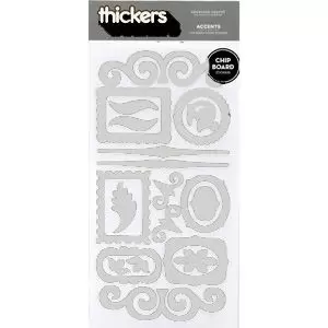Adesivo Thickers em Chipboard American Crafts Accents White