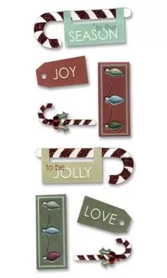 Adesivo A Touch of Jolee´s Candy Cane & Tags