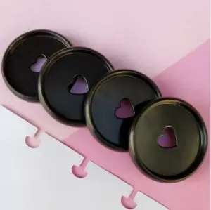 Kit Discos 32 mm com 12 peças Amor Infinito Sistema Caderno Inteligente Coração Preto