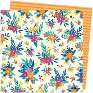 Papel para Scrapbook American Crafts Picnic in the Park - Blossom Bouquet