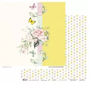 Papel para Scrapbook Decore Crafts Uma Nova Primavera Floral FD Amarelo