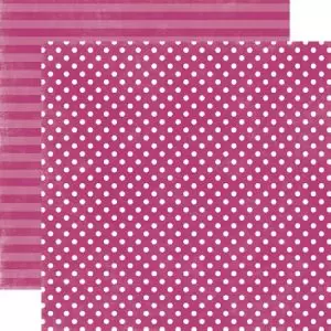 Papel para Scrapbook Echo Park Dots & Stripes - Amethyst Small Dot