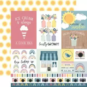 Papel para Scrapbook Echo Park New Day Multi Journaling Cards