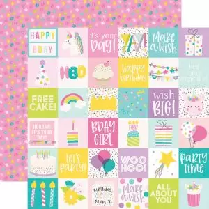 Papel para Scrapbooking Simple Stories Magical Birthday - 2x2 Elements
