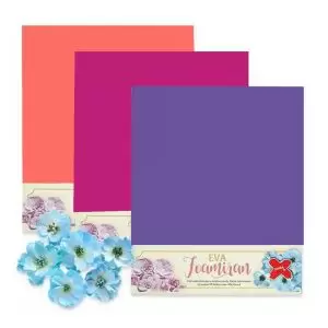 Kit com 10 Placas de EVA Foamiran Extrafino 0,7 mm para Flores Make+ 30 x 35 cm Tons de Flores