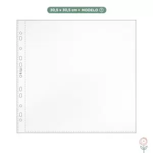 Plástico para Álbum com Furação Universal Juju Scrapbook 30,5 x 30,5 cm Modelo 1