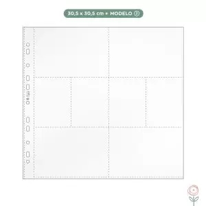 Plástico para Álbum com Furação Universal Juju Scrapbook 30,5 x 30,5 cm Modelo 2