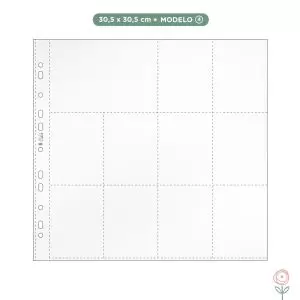 Plástico para Álbum com Furação Universal Juju Scrapbook 30,5 x 30,5 cm Modelo 4