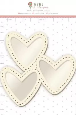 Shaker Box em Chipboard Branco Juju Scrapbook Cartas para Você Trio de Amor 