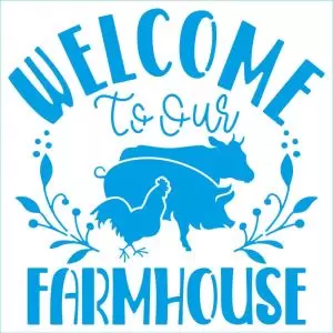 Stencil Litoarte Welcome To Our Farm House 20 x 20 cm 
