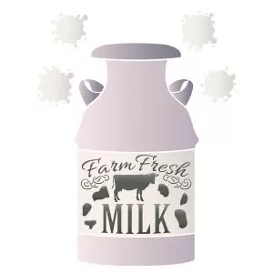 Stencil Litoarte Country Farm Fresh Milk 20 x 25 cm