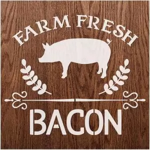 Stencil Litoarte Farm Fresh Bacon 14 x 14 cm